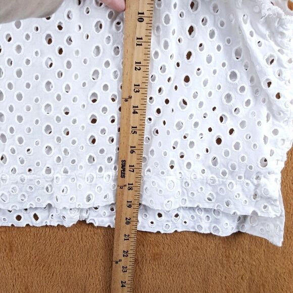 ISABEL MARANT Top Womens Size 38 White Eyelet Sheer Tiered Ruffle Sleeve VLADY - Picture 5 of 6